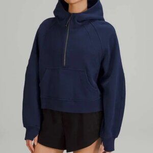 Scuba Oversized Half-Zip Hoodie NAVY BLUE